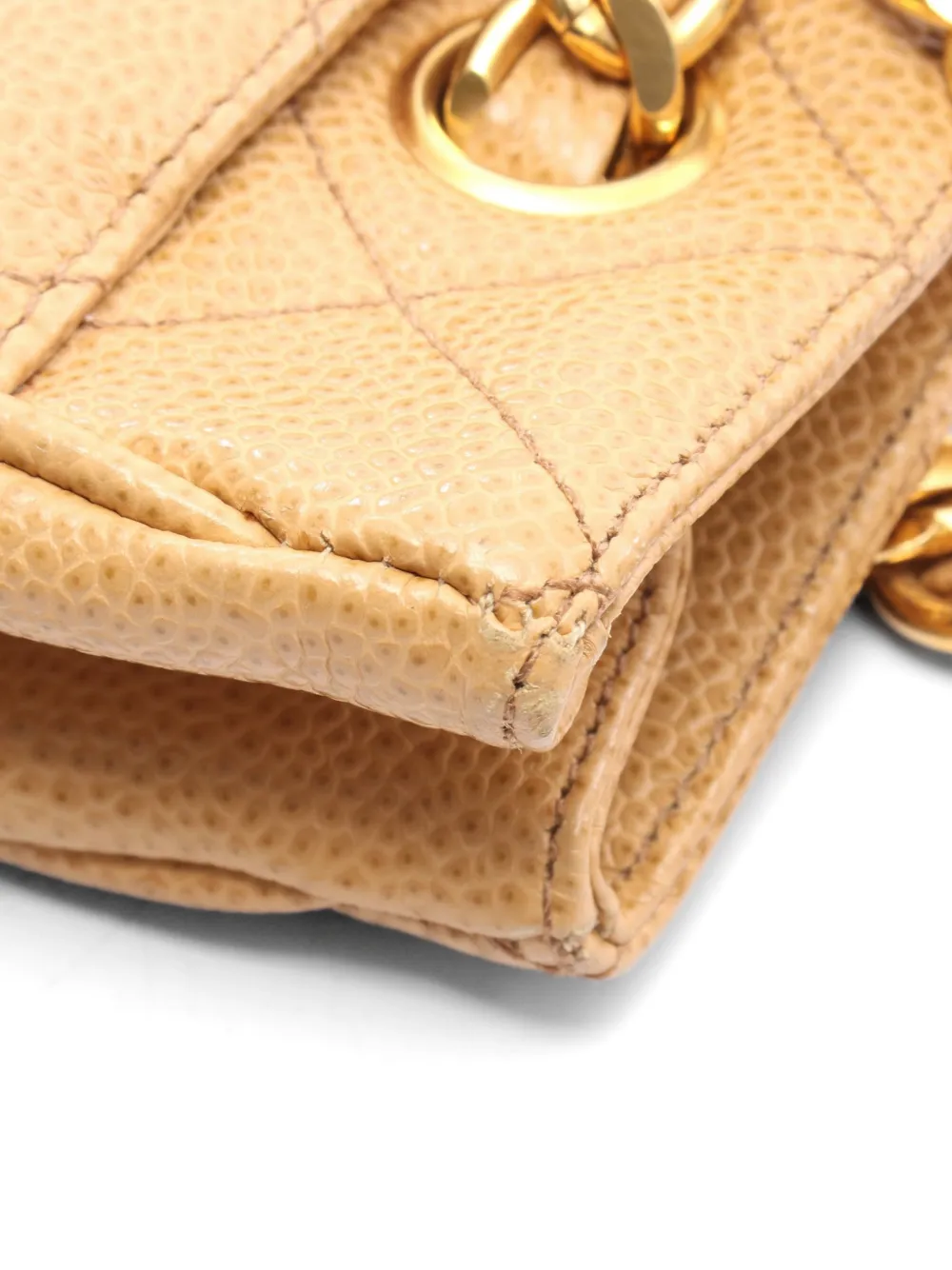 Chanel Pre-owned 1991-1994 Matelassé Caviar Leather Shoulder Bag in Neutrals, view 4