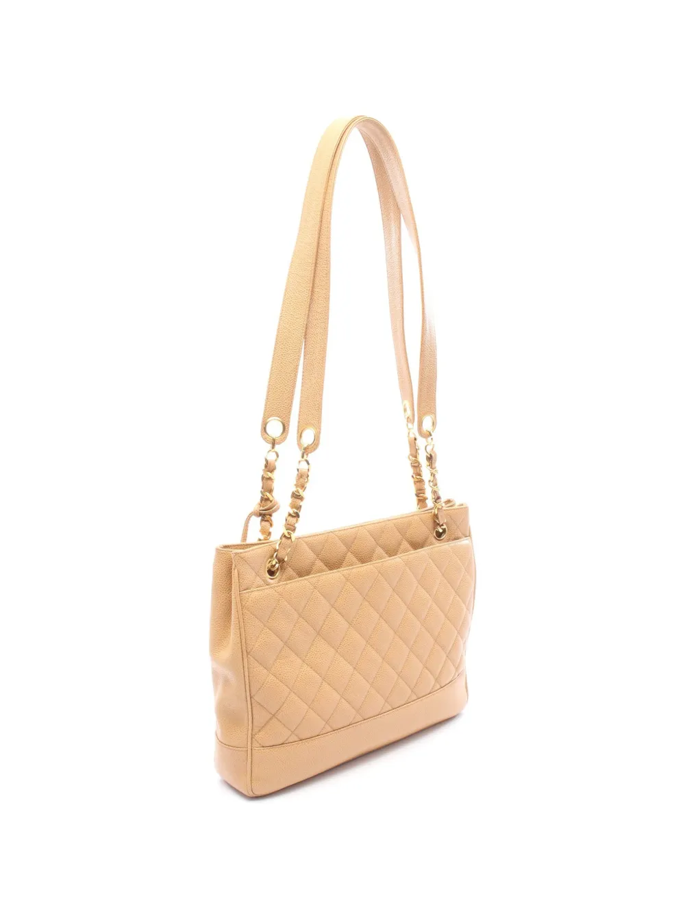 Chanel Pre-owned 1991-1994 Matelassé Caviar Leather Shoulder Bag in Neutrals, view 2