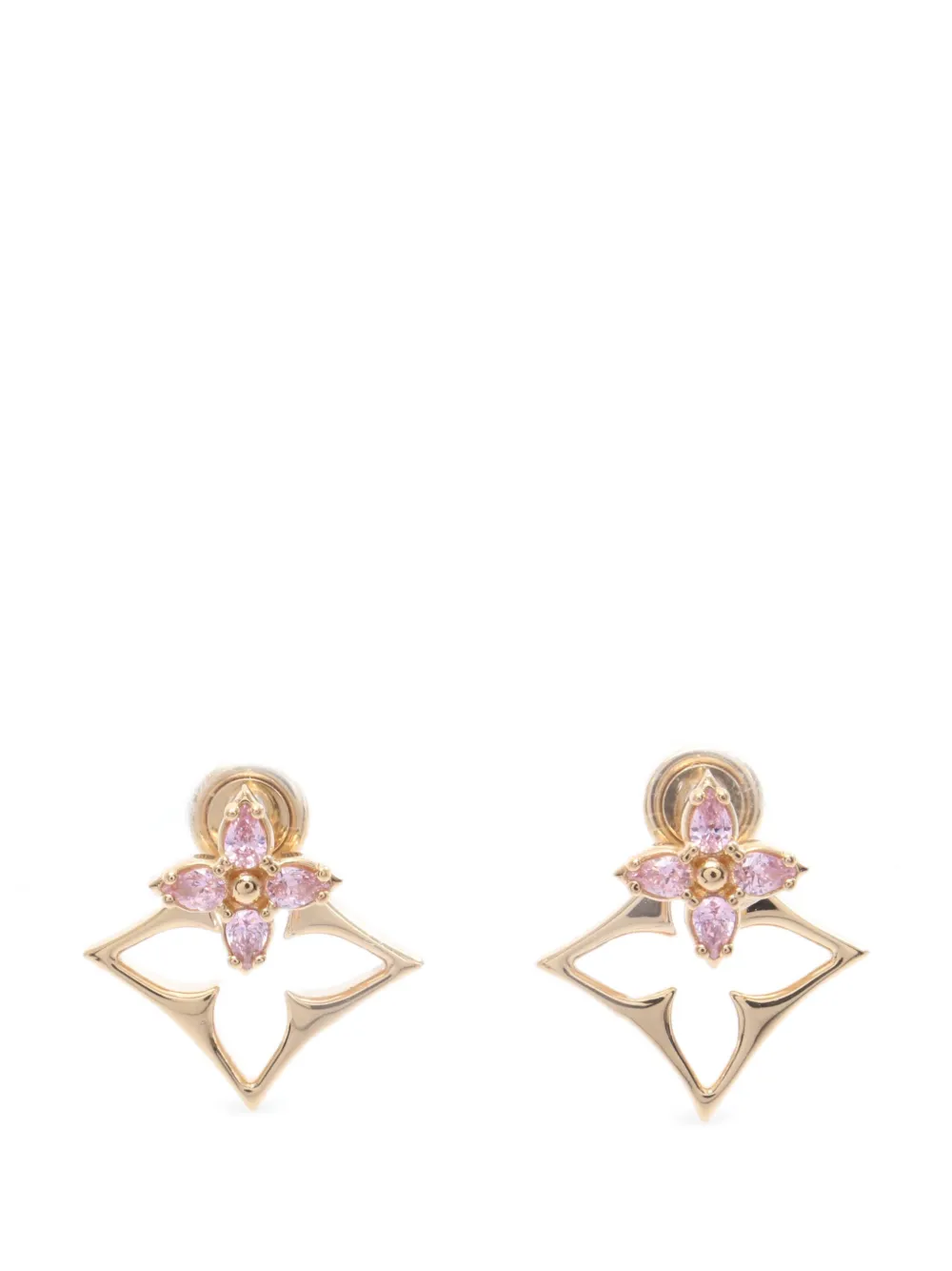 Louis Vuitton Pre-Owned 2025 logo strass earrings - Oro