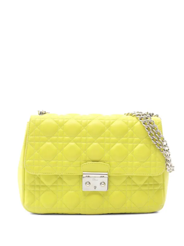 Dior Pre-owned 2000s Cannage Shoulder Bag in Yellow