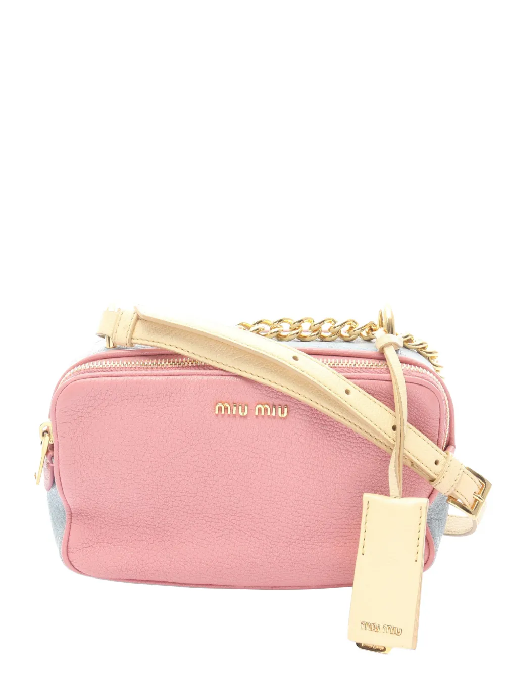 Miu Miu Pre-Owned 2000s Madras chain shoulder bag - Rosa