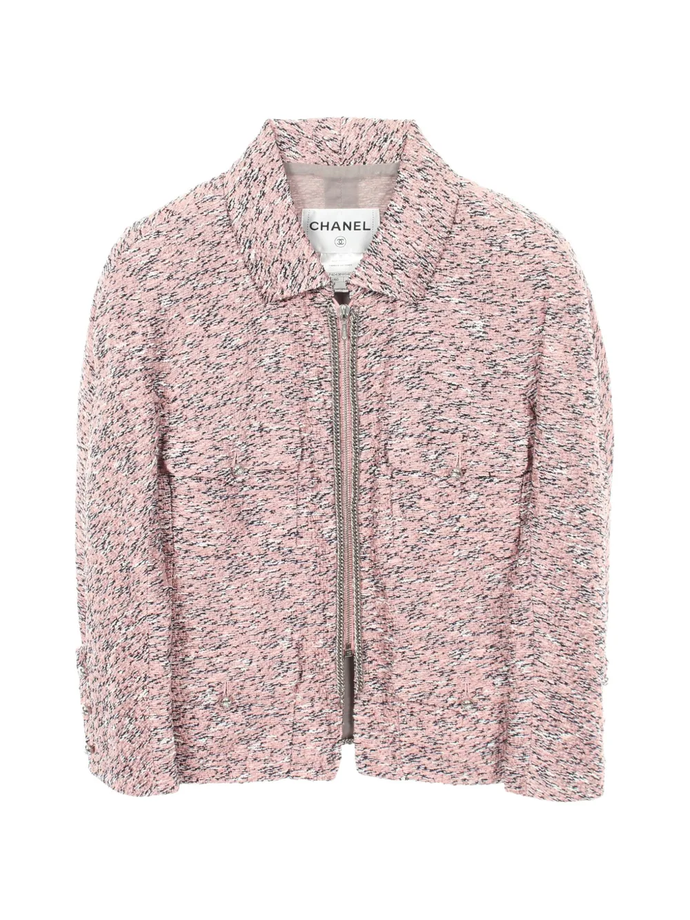 CHANEL Pre-Owned 1986-1988 Cocomark chain-trim jacket - Rosa