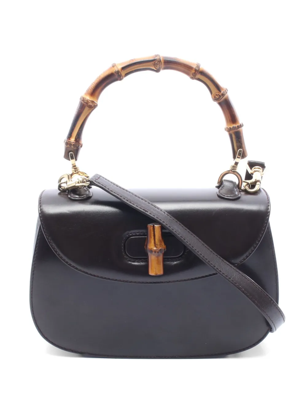 Gucci Pre-Owned 2000s Bamboo two-way leather handbag - Nero