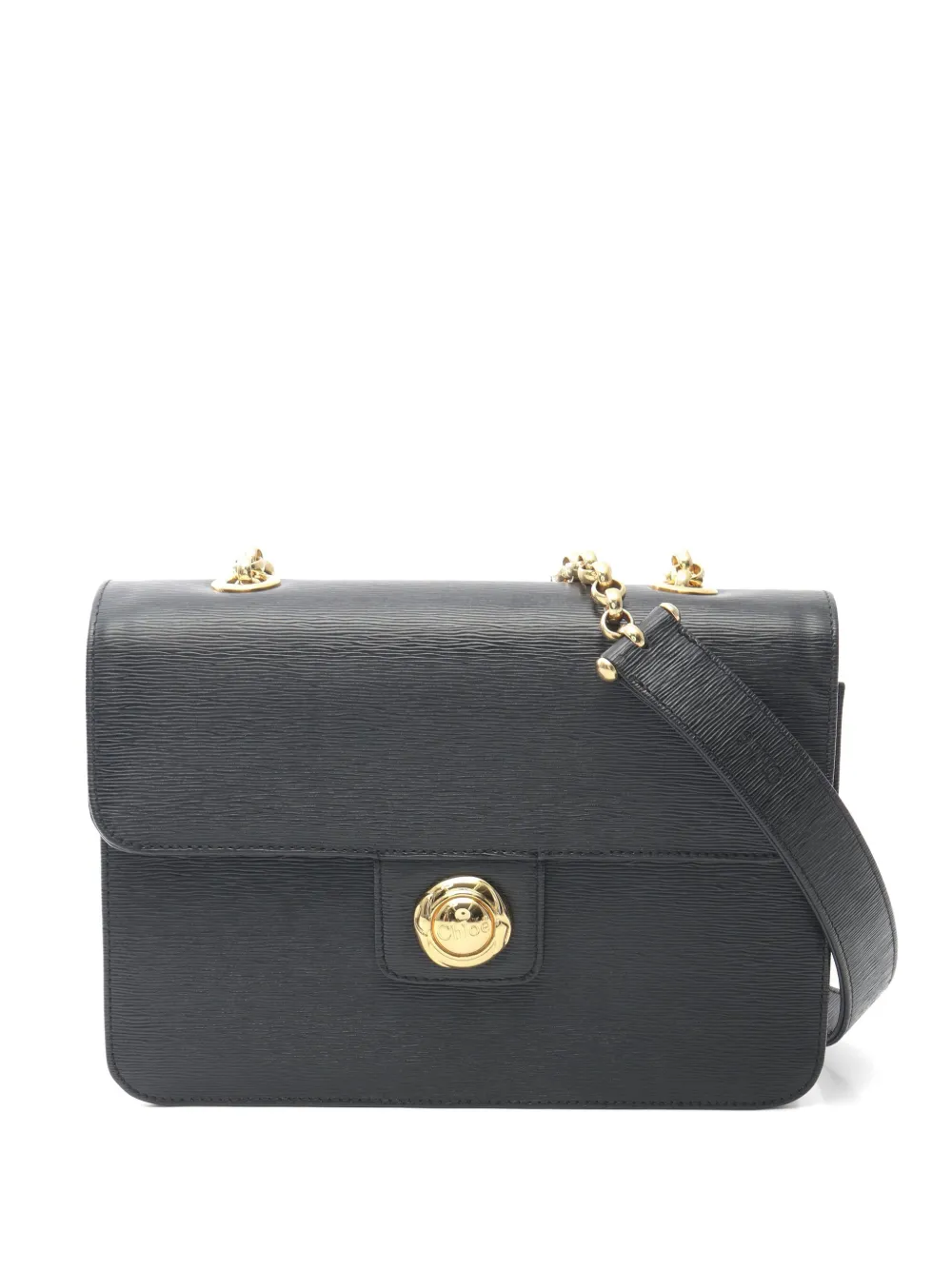 Chloé Pre-Owned 2010s chain leather shoulder bag - Nero