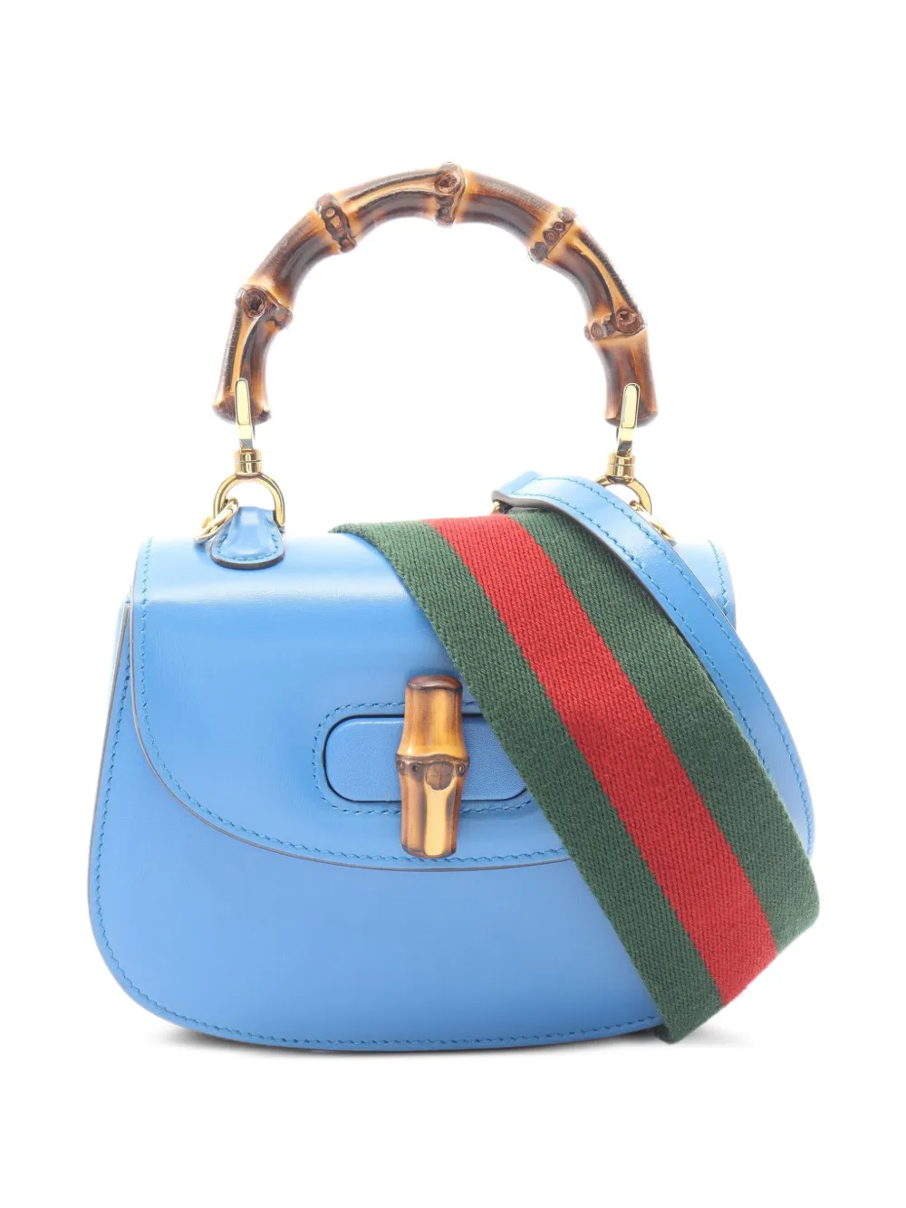 Gucci Pre-Owned Bamboo leather handbag - Blu