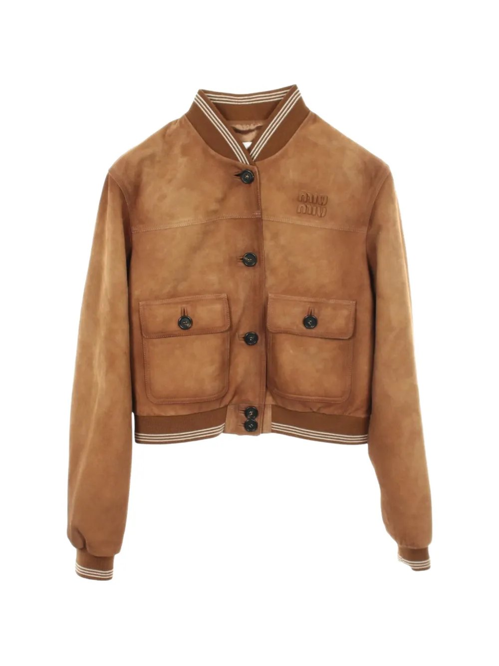 Miu Miu Pre-Owned Bomber in pelle con borchie anni 2010 - Marrone
