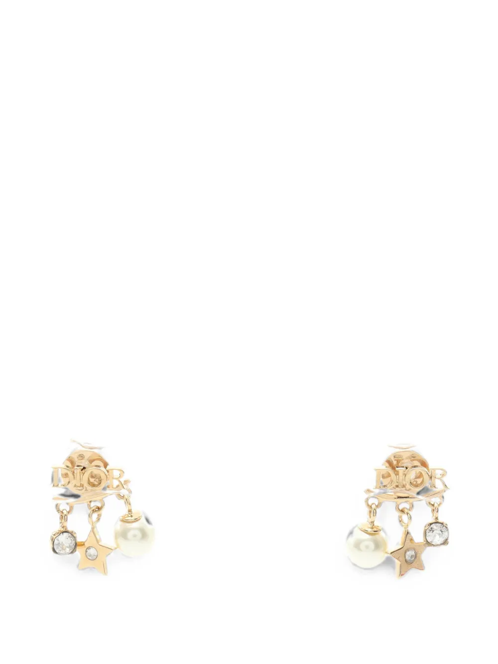 Christian Dior Pre-Owned 2010s logo star earrings - Gold