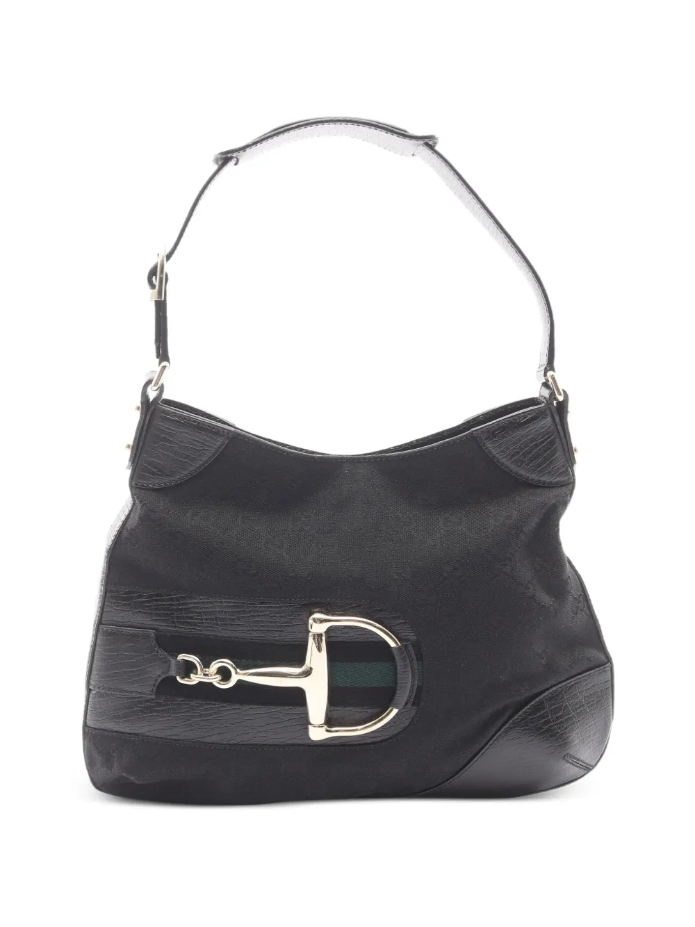 Gucci Pre-Owned 2010s Horsebit GG canvas shoulder bag - Nero