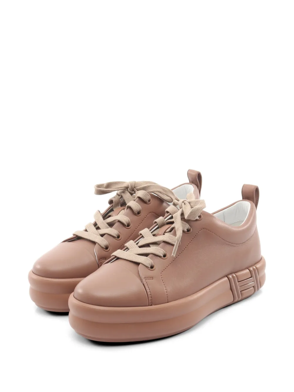 Hermès Pre-Owned 2010s Happy lace-up leather sneakers - Rosa