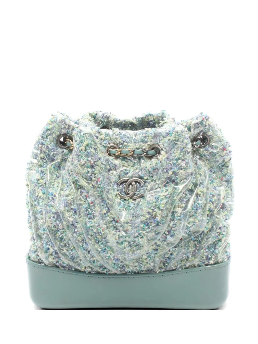 CHANEL Pre-Owned 2018 Gabrielle tweed backpack - Green