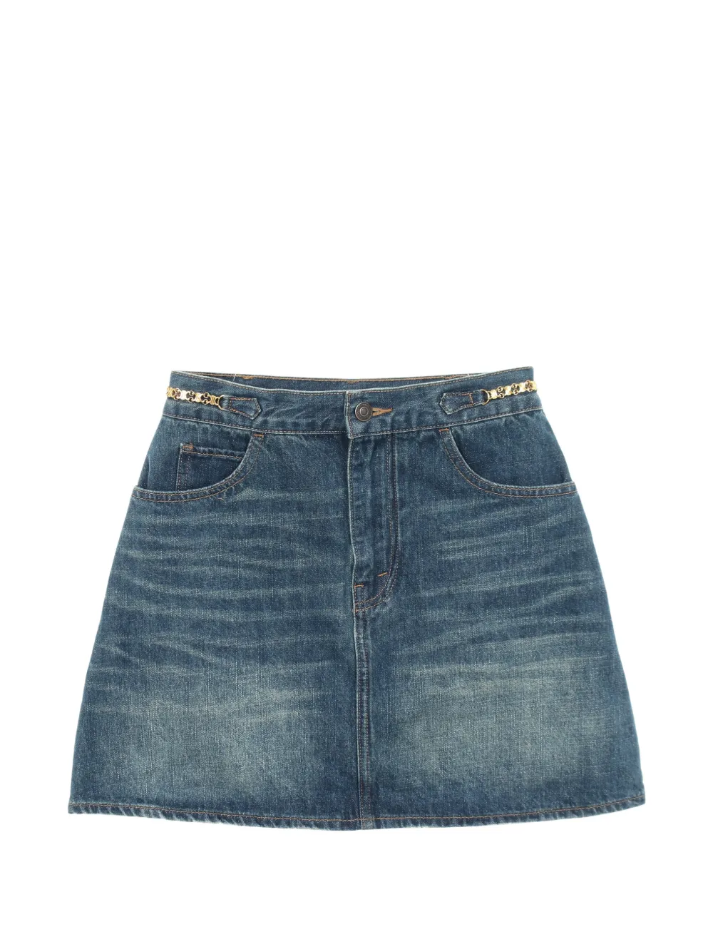 Celine Pre-Owned 2010s Triomphe mini skirt - Blu