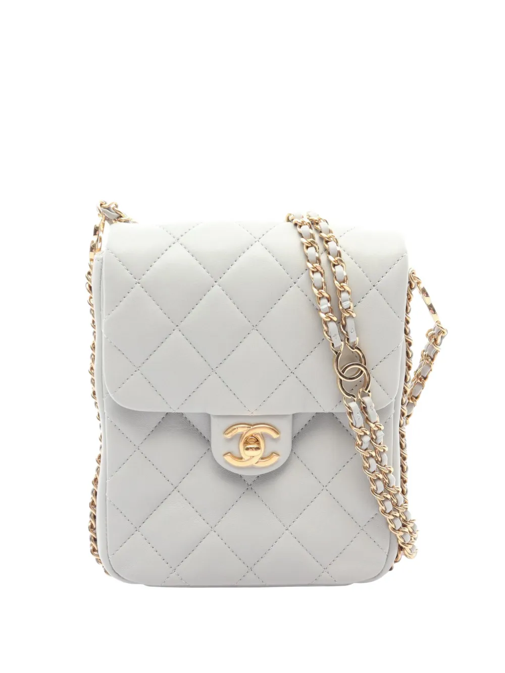 CHANEL Pre-Owned 2021 quilted chain-link shoulder bag - Grigio