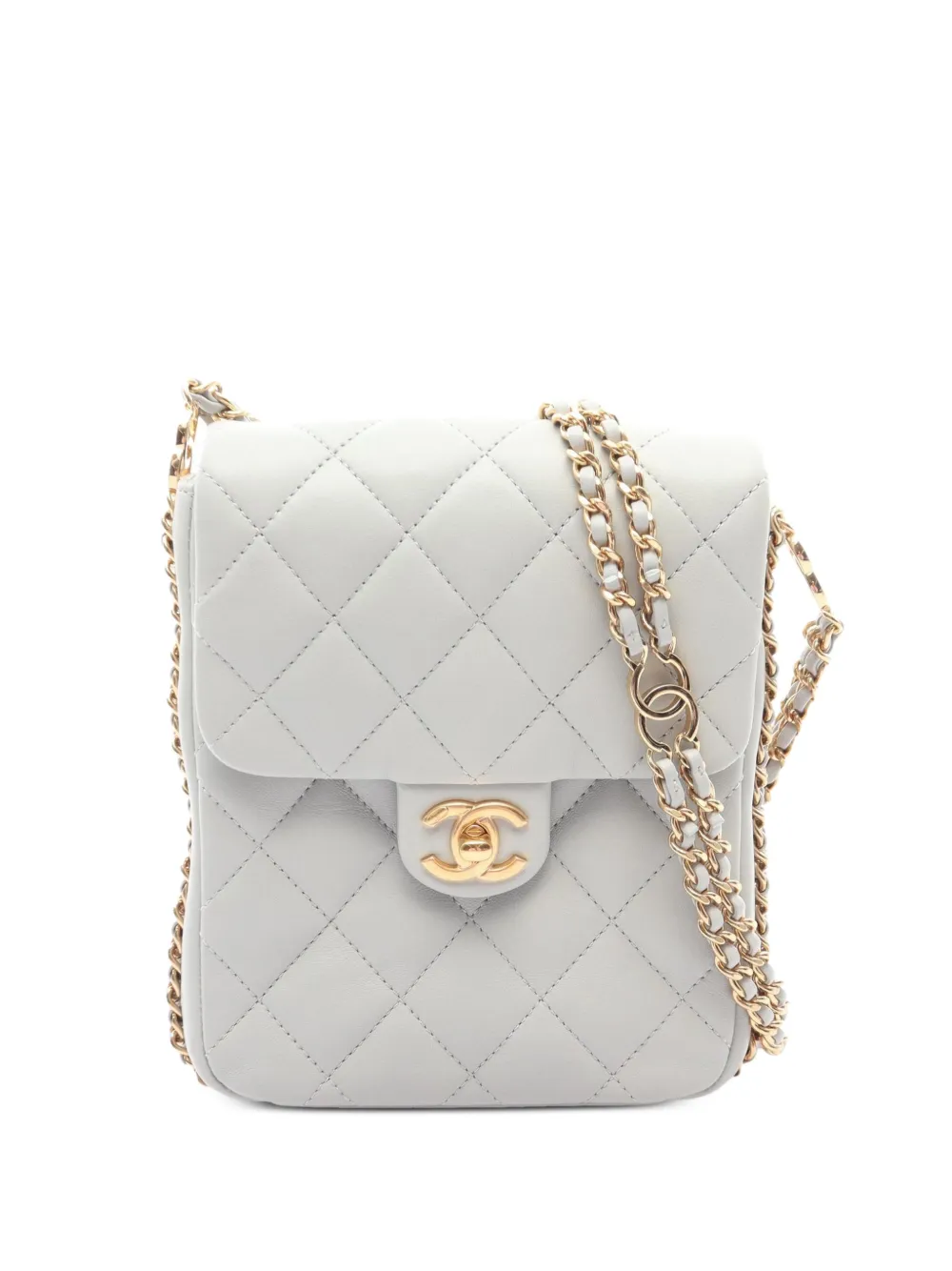 CHANEL Pre-Owned 2021 quilted chain-link shoulder bag - Grigio