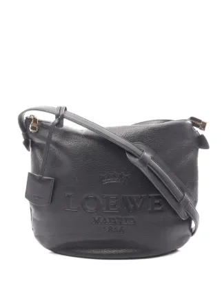 Loewe Pre-Owned 2010s ヘリテージ レザーショルダーバッグ | ブラック