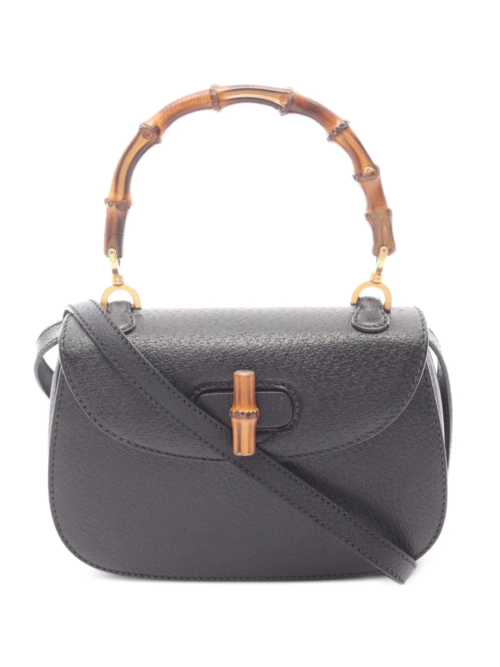 Gucci Pre-Owned Bamboo turn-lock shoulder bag - Nero