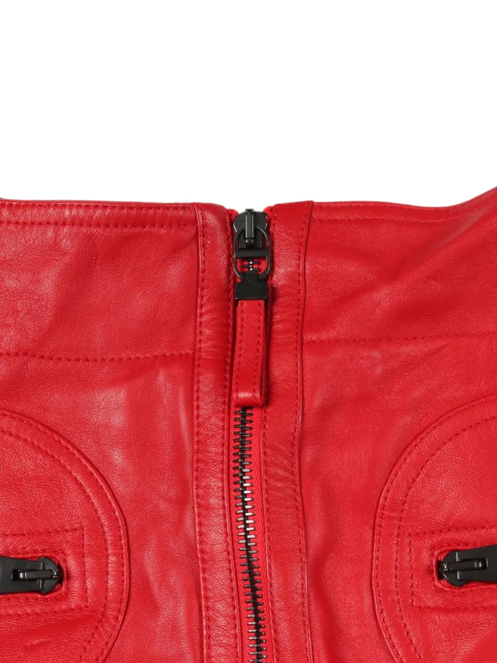Pre-owned Dior 2010s Heart-patch Zip-up Mini Skirt In Red