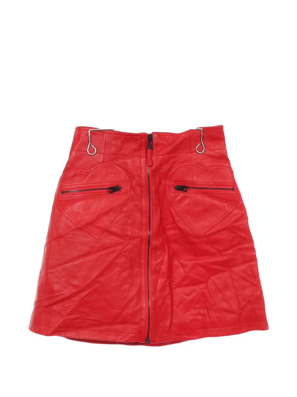 Christian Dior Pre-Owned 2010s heart-patch zip-up mini skirt - Red