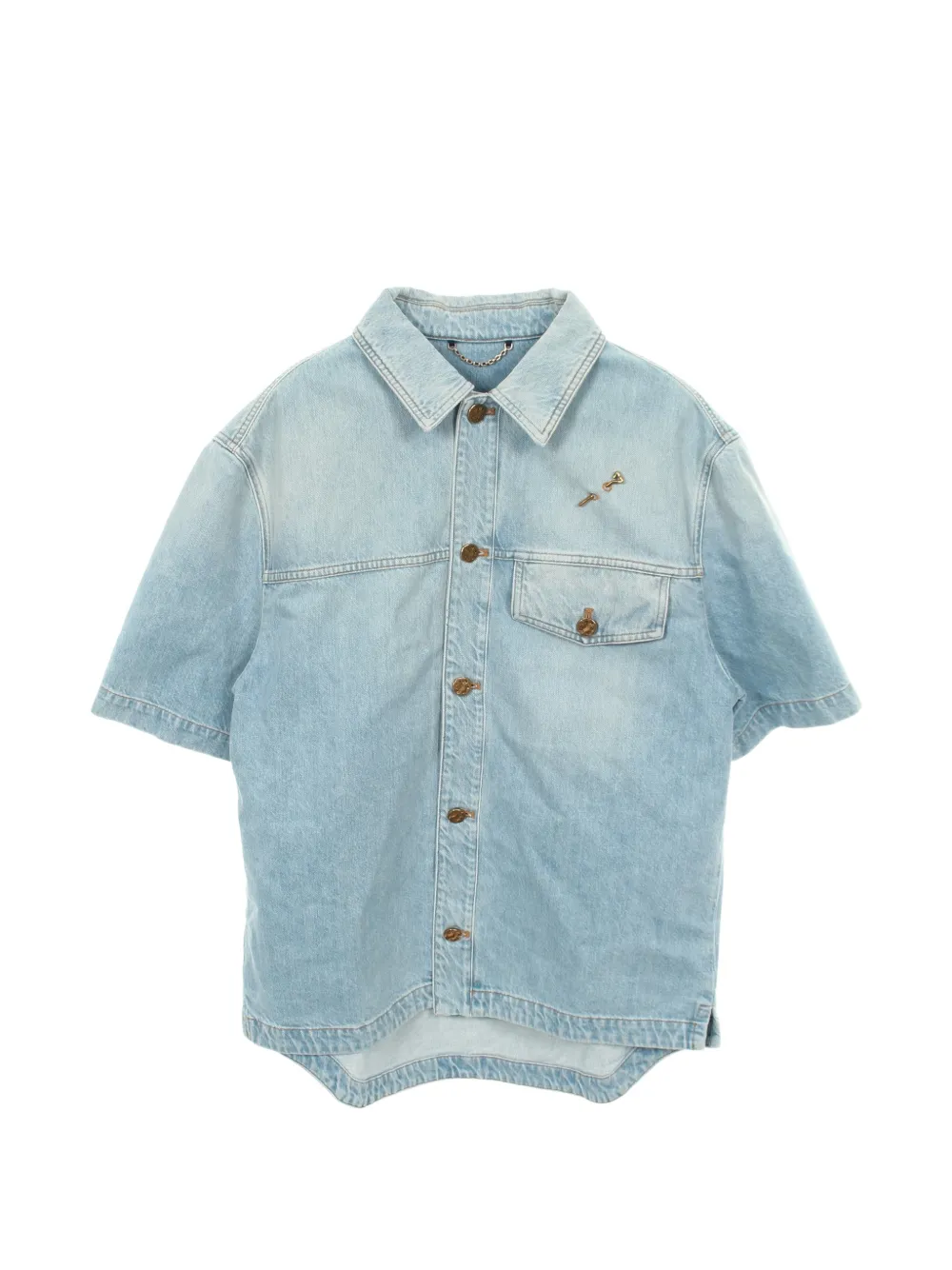 Louis Vuitton Pre-Owned 2010s short-sleeve denim shirt - Blu