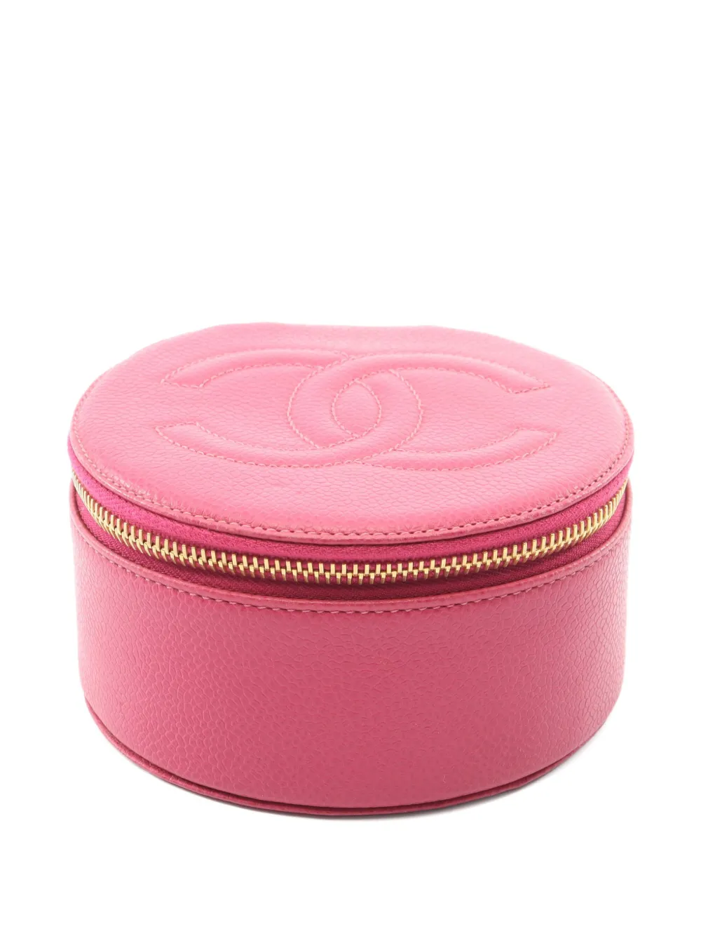 CHANEL Pre-Owned 1994-1996 Coco Mark Caviar leather jewelry case - Pink