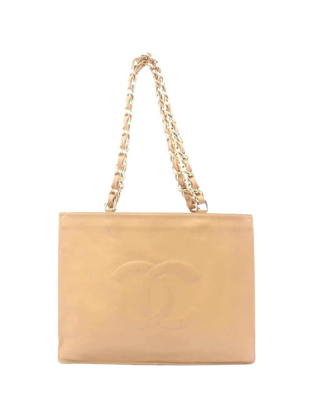 CHANEL Pre-Owned 1994-1996 Coco Mark chain-strap tote bag - Nude