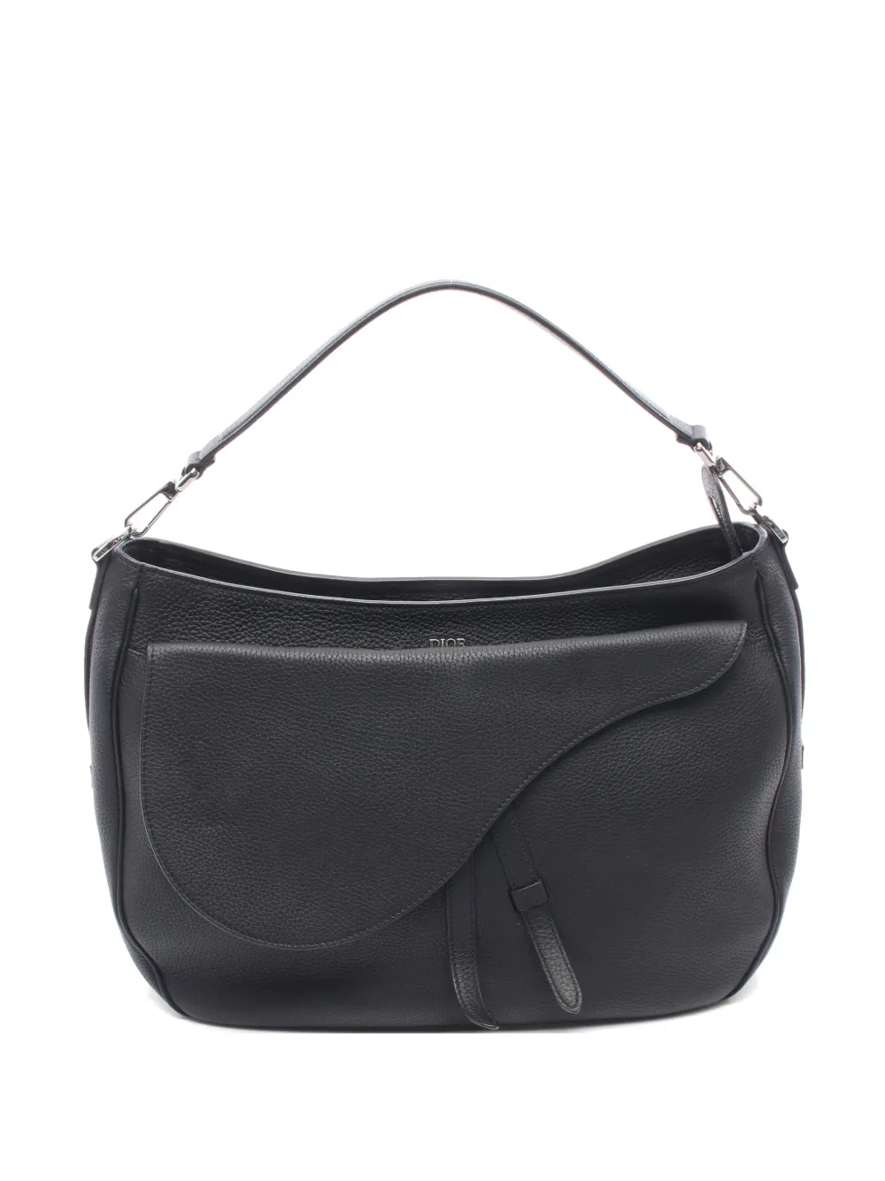 Pre-owned Dior 2010s Saddle Leather Shoulder Bag In Black