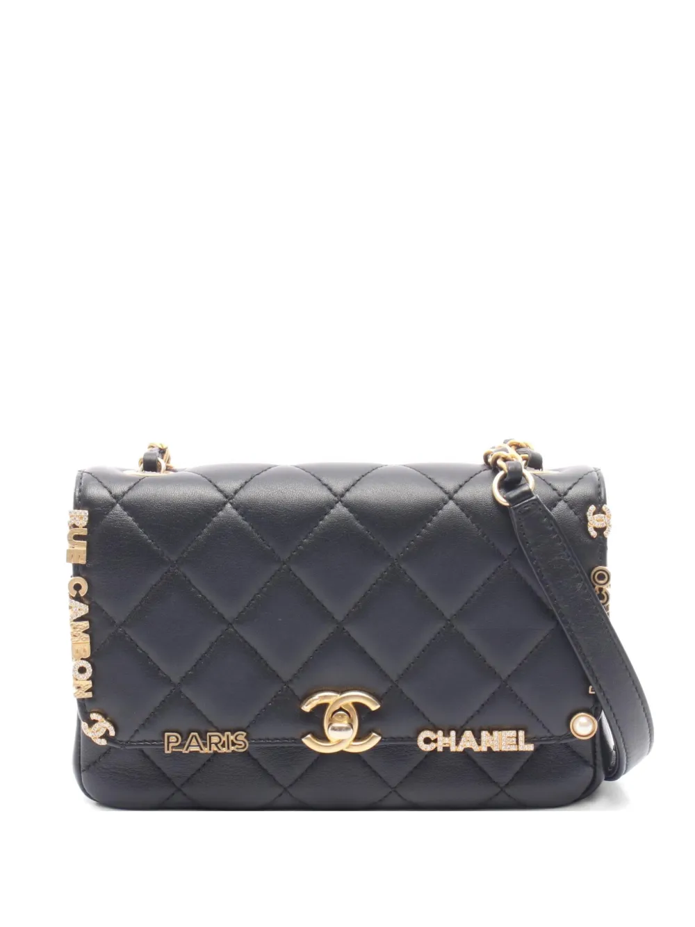 CHANEL Pre-Owned 2021s matelassé CC turn-lock shoulder bag - Black