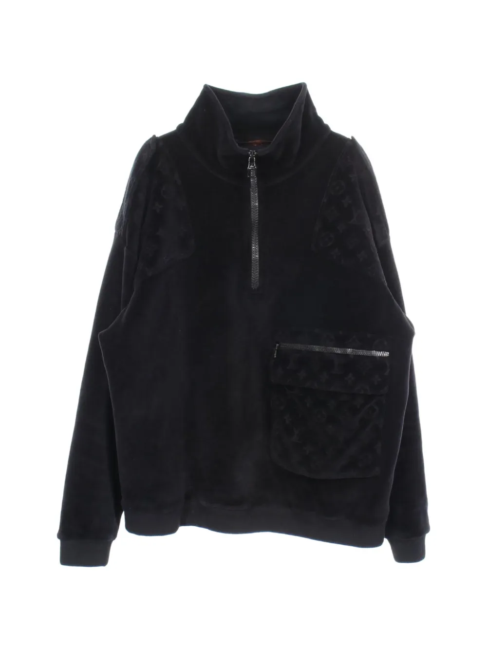 Pre-owned Louis Vuitton 00s Monogram Embossed Sweater In 黑色