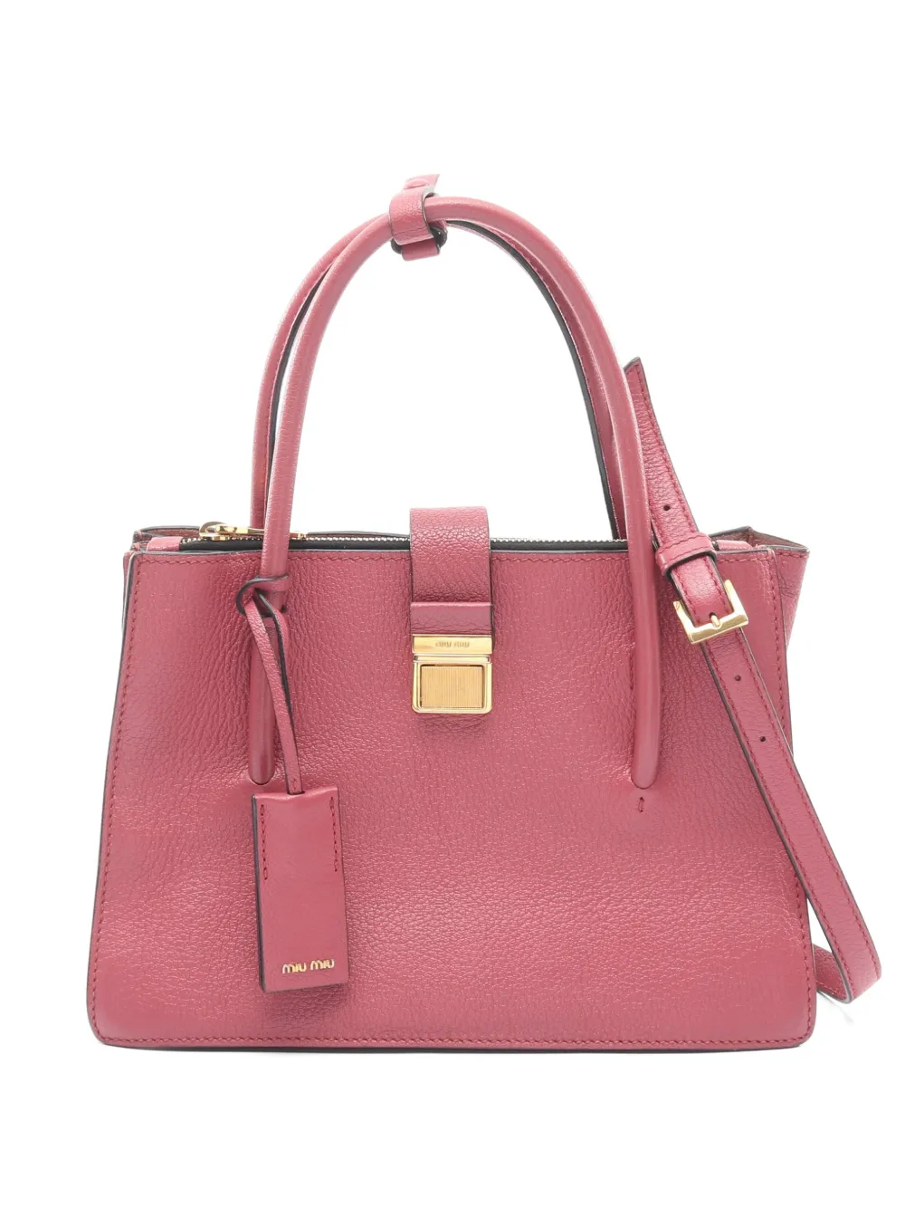 Miu Miu Pre-Owned 2000s Madras leather tote bag - Rosa