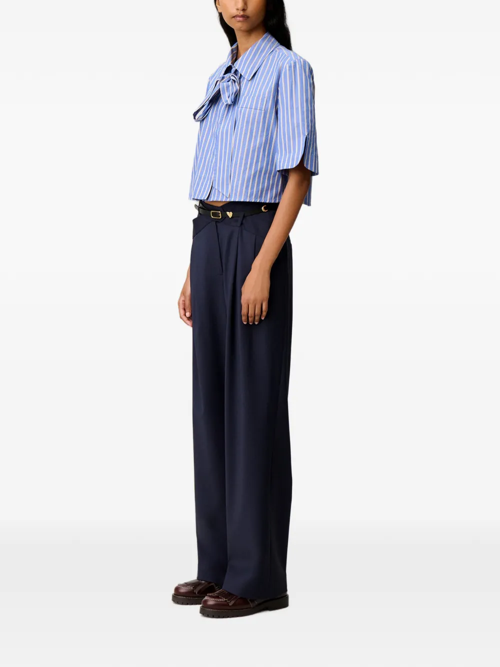 Claudie Pierlot Straight plooibroek Blauw