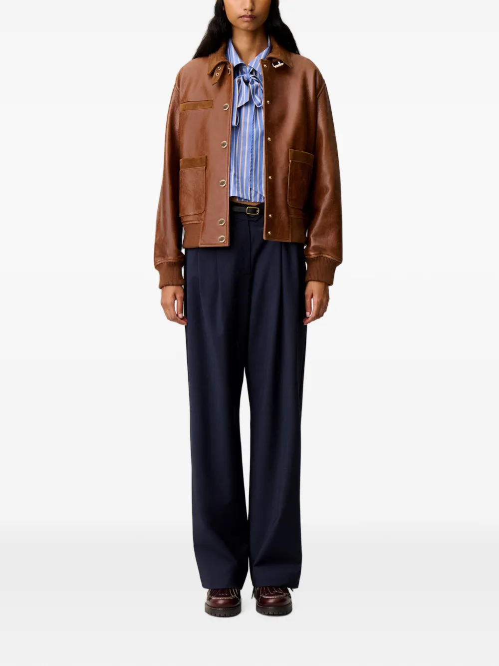 Claudie Pierlot Straight plooibroek Blauw