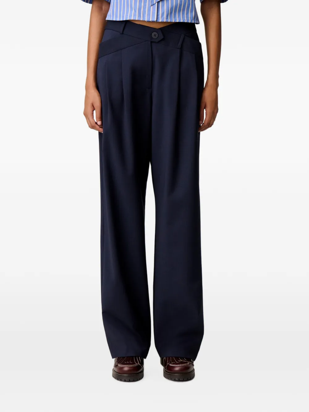 Claudie Pierlot Straight plooibroek Blauw