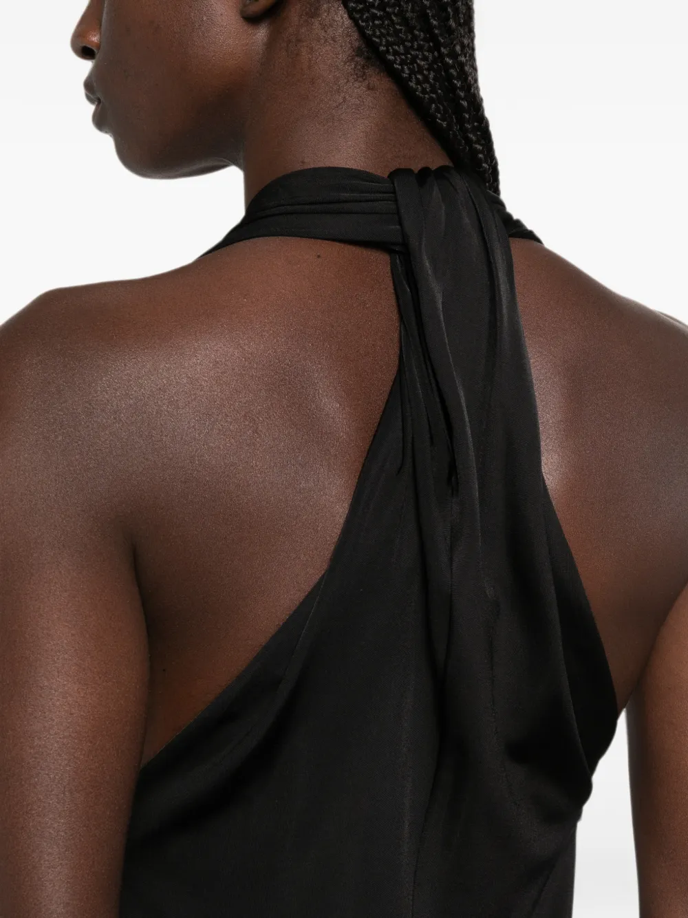 Another Tomorrow Mouwloze maxi-jurk Zwart