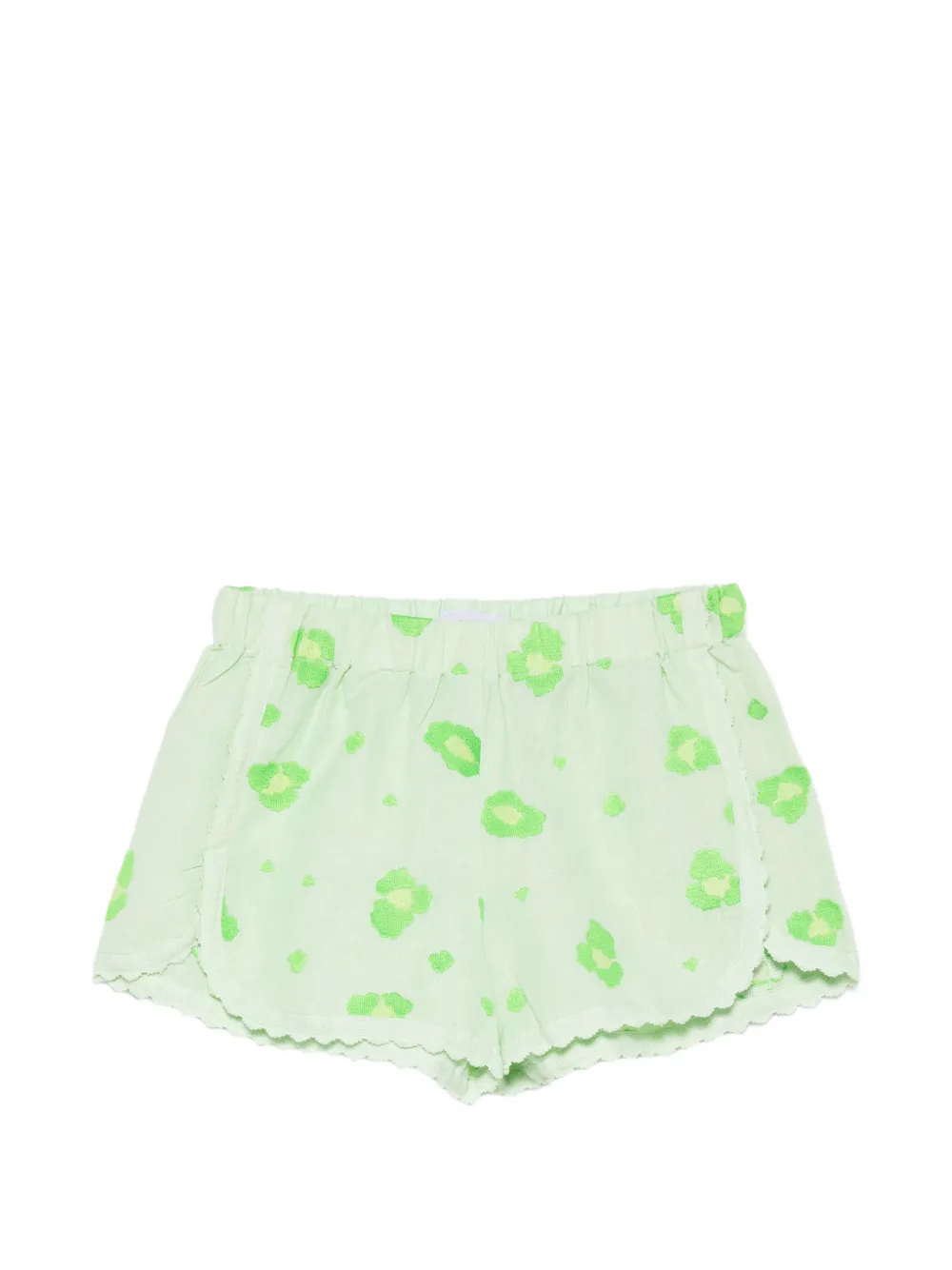 orsina animal-pattern scalloped-trim shorts - Green