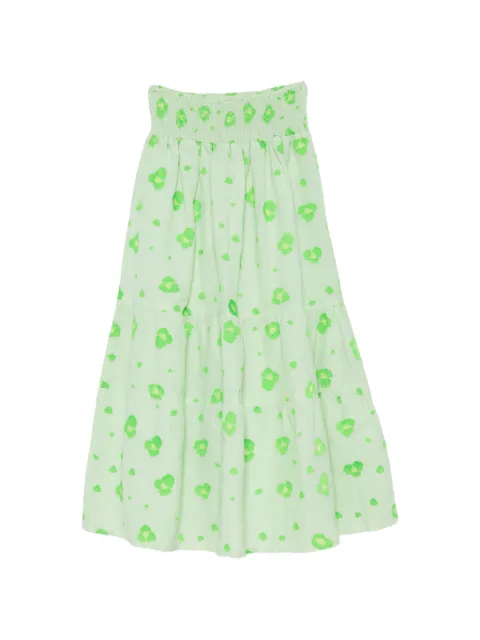 orsina animal-pattern tiered maxi skirt