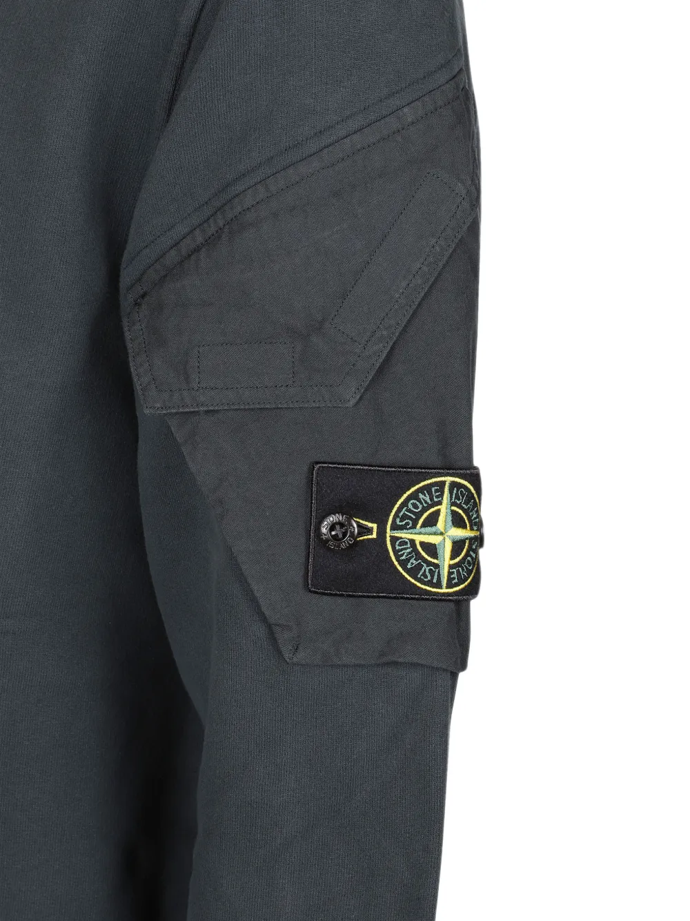Stone Island 6100015 geborstelde katoenen-fleece sweater Groen