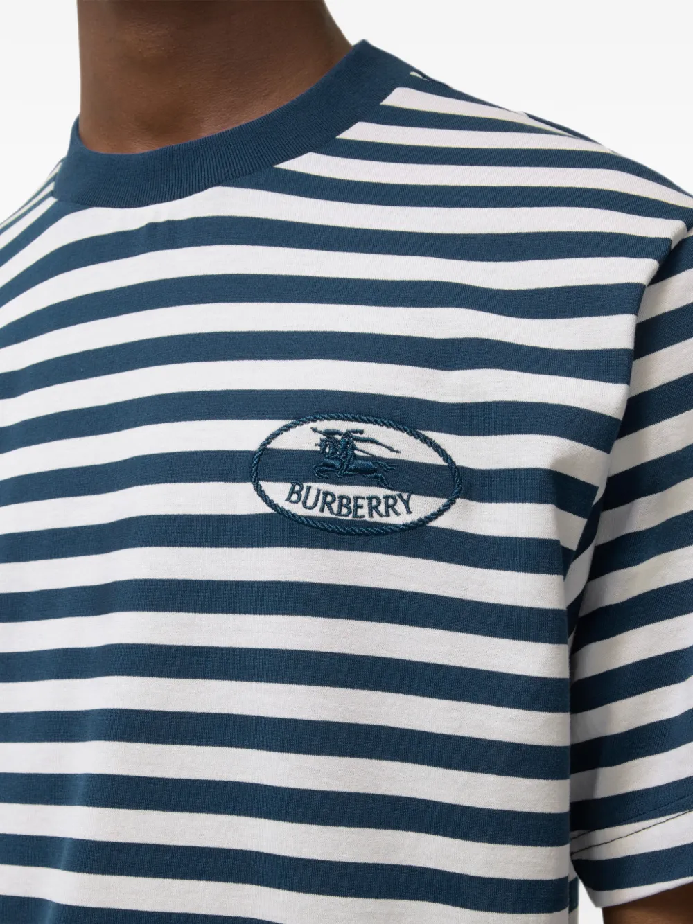 Burberry Gestreept T-shirt Blauw