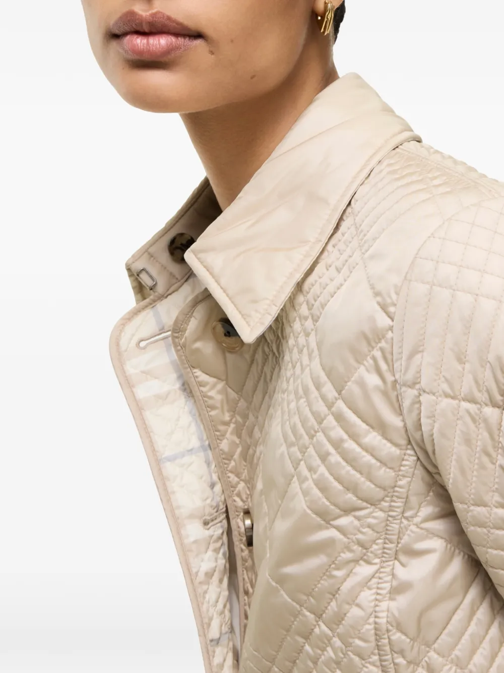 Burberry Fernleigh gewatteerd nylon donsjack Beige