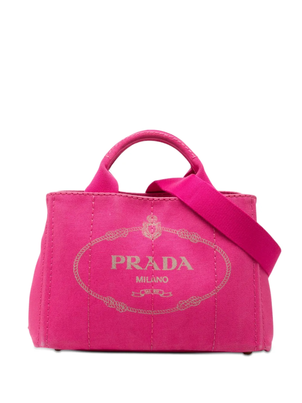 Prada Pre-Owned 2013-2026 Small Canvas Canapa Logo satchel - Rosa