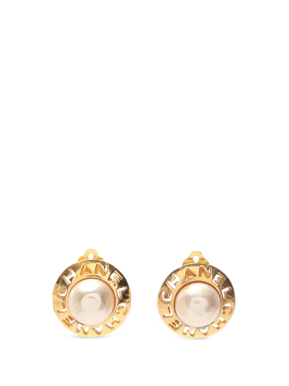 CHANEL Pre-Owned 1986-1988 faux-pearl earrings - Gold