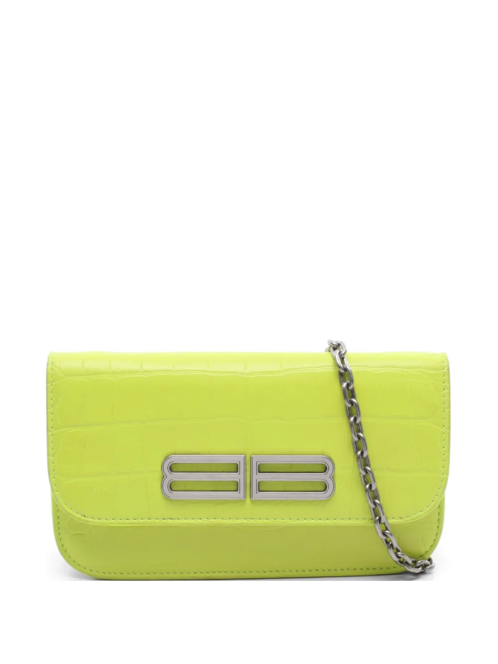 Balenciaga Pre-Owned 2000s Gossip croc-embossed leather shoulder bag - Verde