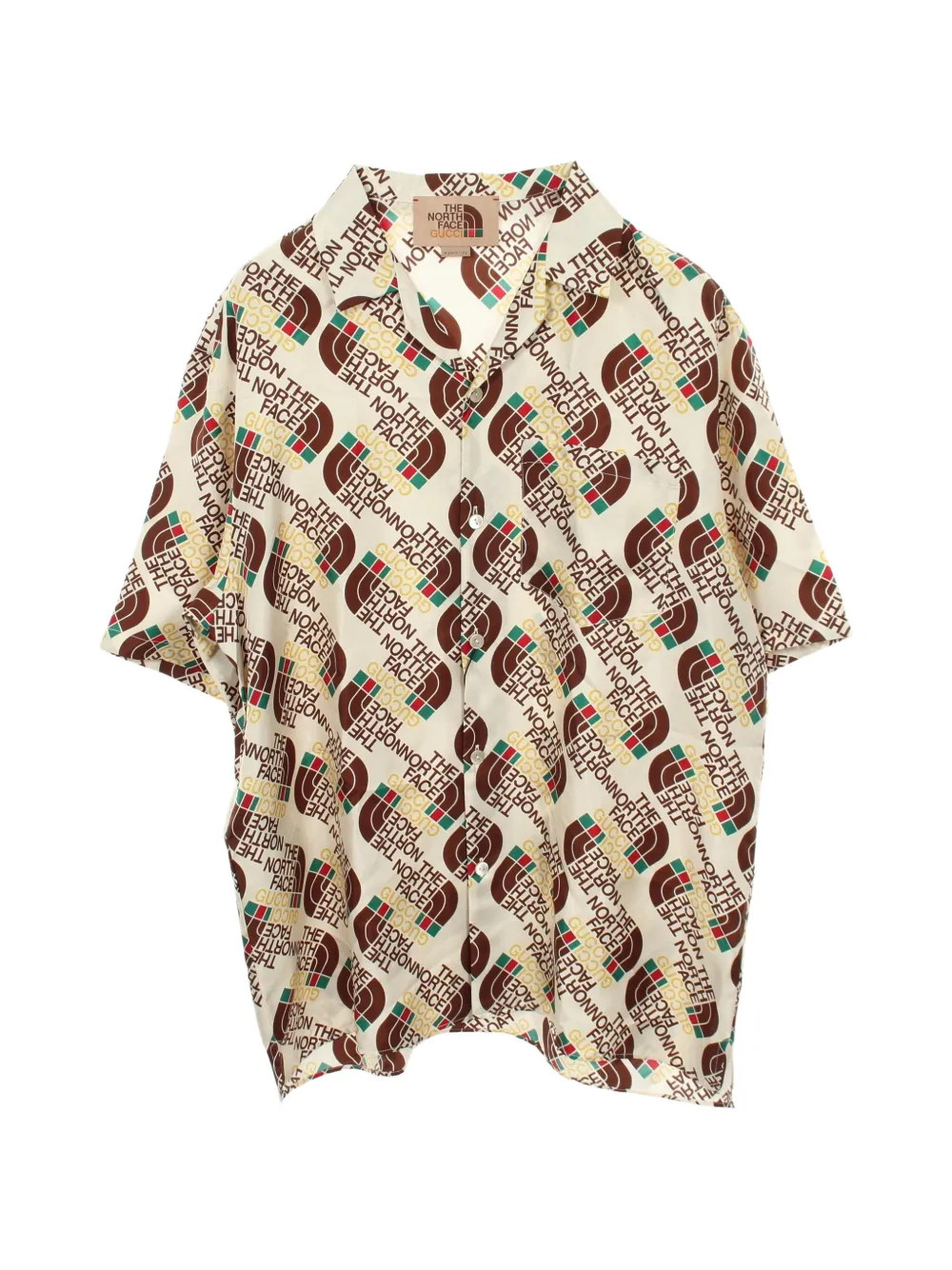 Gucci Pre-Owned x The North Face Camicia in seta con logo - Toni neutri