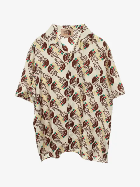 Gucci Pre-Owned x The North Face logo图案真丝衬衫