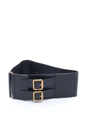 Alexander McQueen Embellished Belt in Black Suede Alexander McQueen Pre-Owned Embellished Suede Belt | Black  main image 2