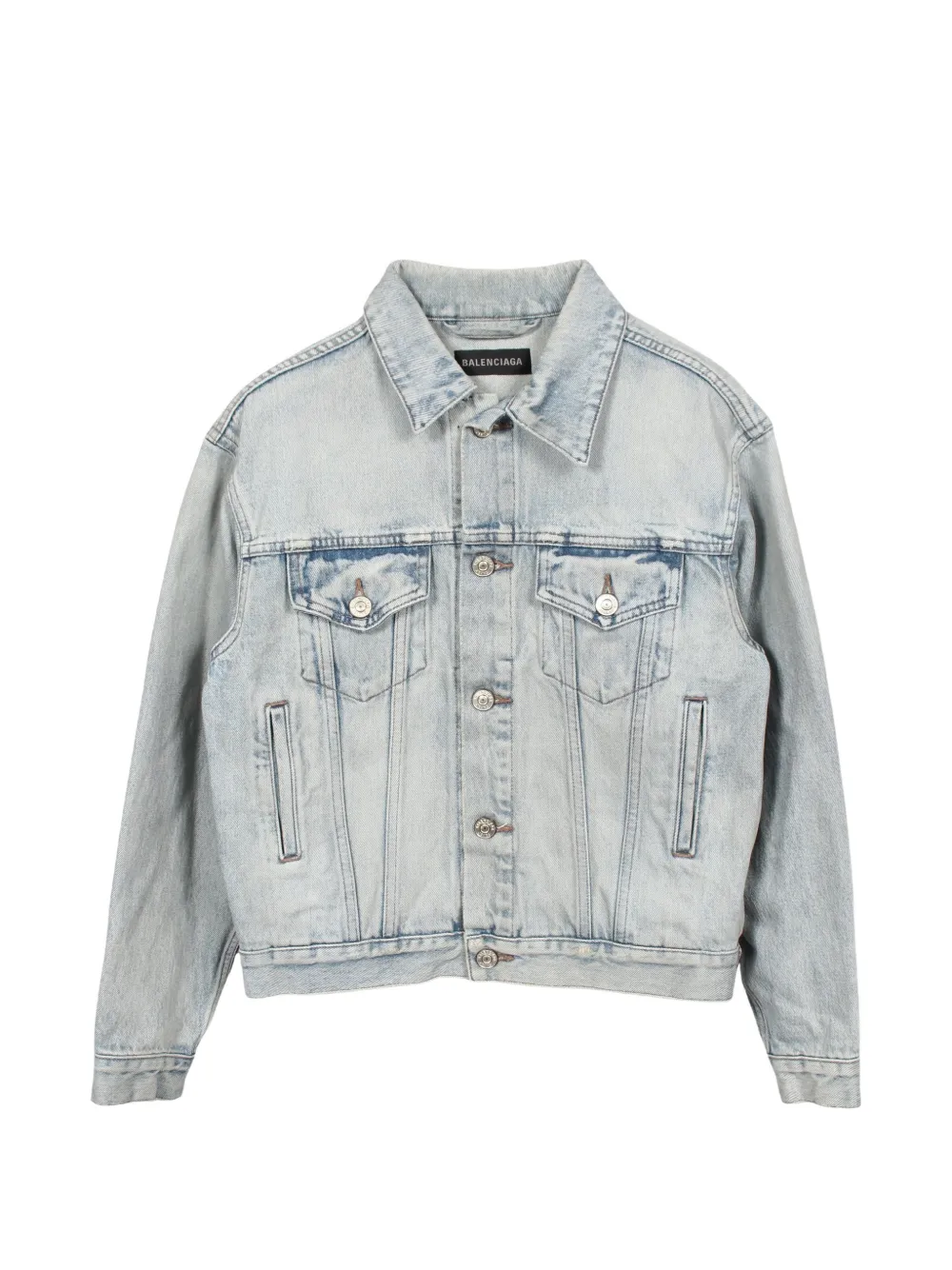 Balenciaga Pre-Owned 2010s Rhinestone logo denim jacket - Blau