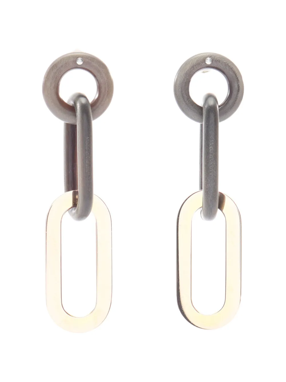 Hermès Pre-Owned 2000s buffalo horn drop earrings - Grigio