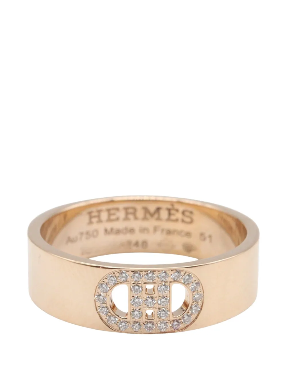 Hermès Pre-Owned 2010s H d’Ancre diamond ring - Rosa