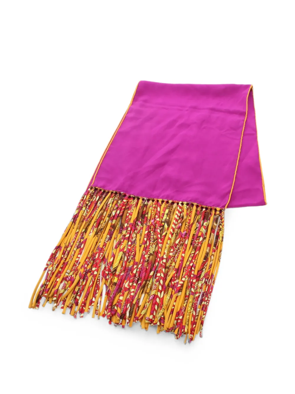 Hermès Pre-Owned 2000s fringe silk scarf - Viola
