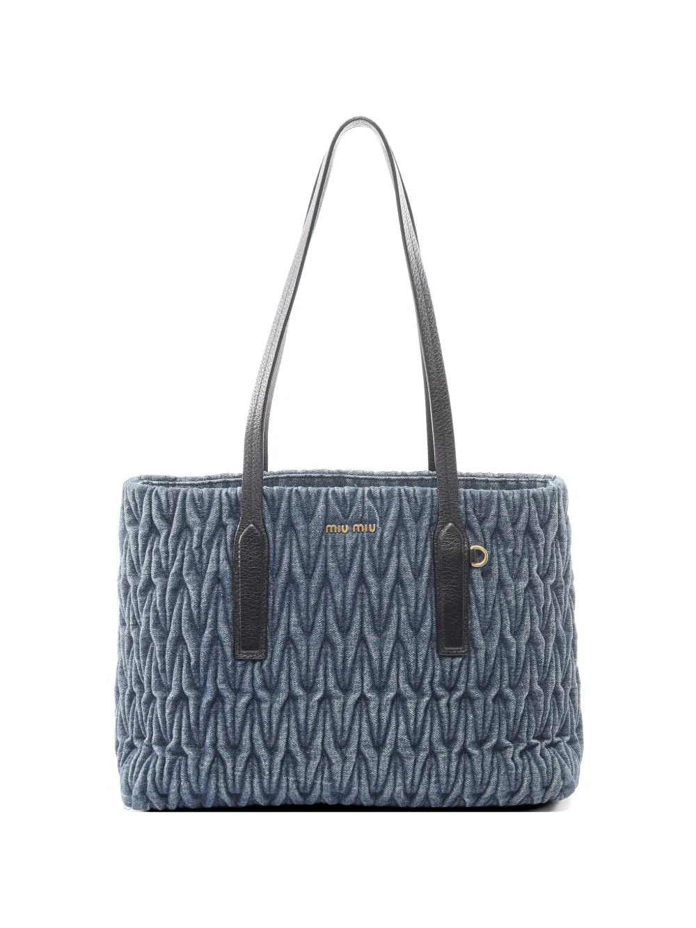 Miu Miu Pre-Owned 2000s matelassé denim tote bag - Blu