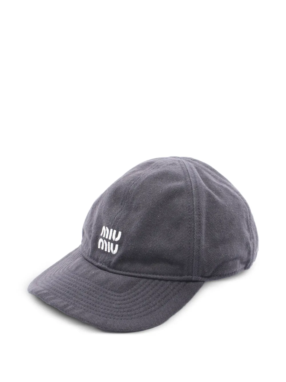 Miu Miu Pre-Owned 2000s logo-embroidered cotton cap - Blu