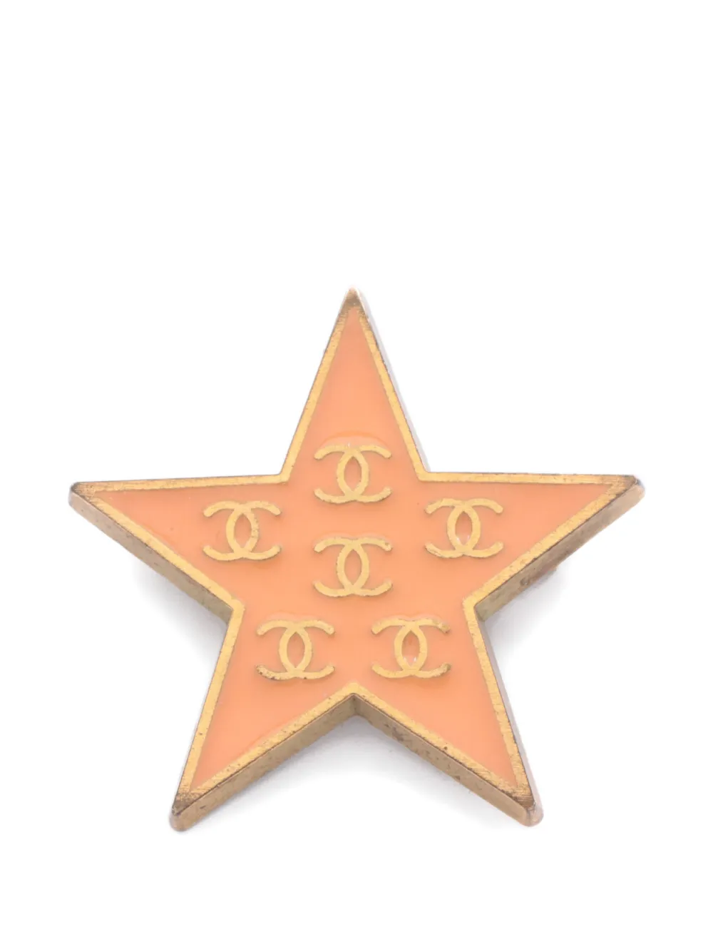CHANEL Pre-Owned 1986-1988 star CC brooch - Gold
